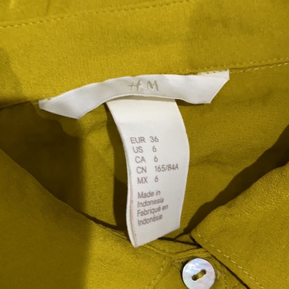 Satin lime green collar shirt - Picture 3 of 4